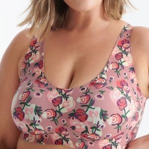 Knix LuxeLift Pullover Bra, Size M+ (34E-G) in Rose Bouquet Color